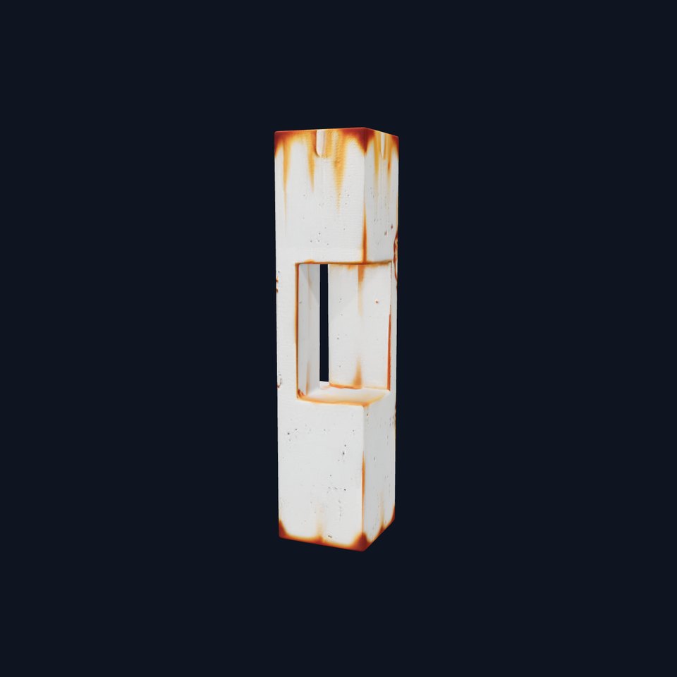 Rusty Concrete Pillar Model Pack with Textured Detail